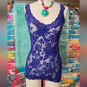 Victoria's Secret Vintage Blue, V Neck Lace Chemise Lingerie Ninety Size XS